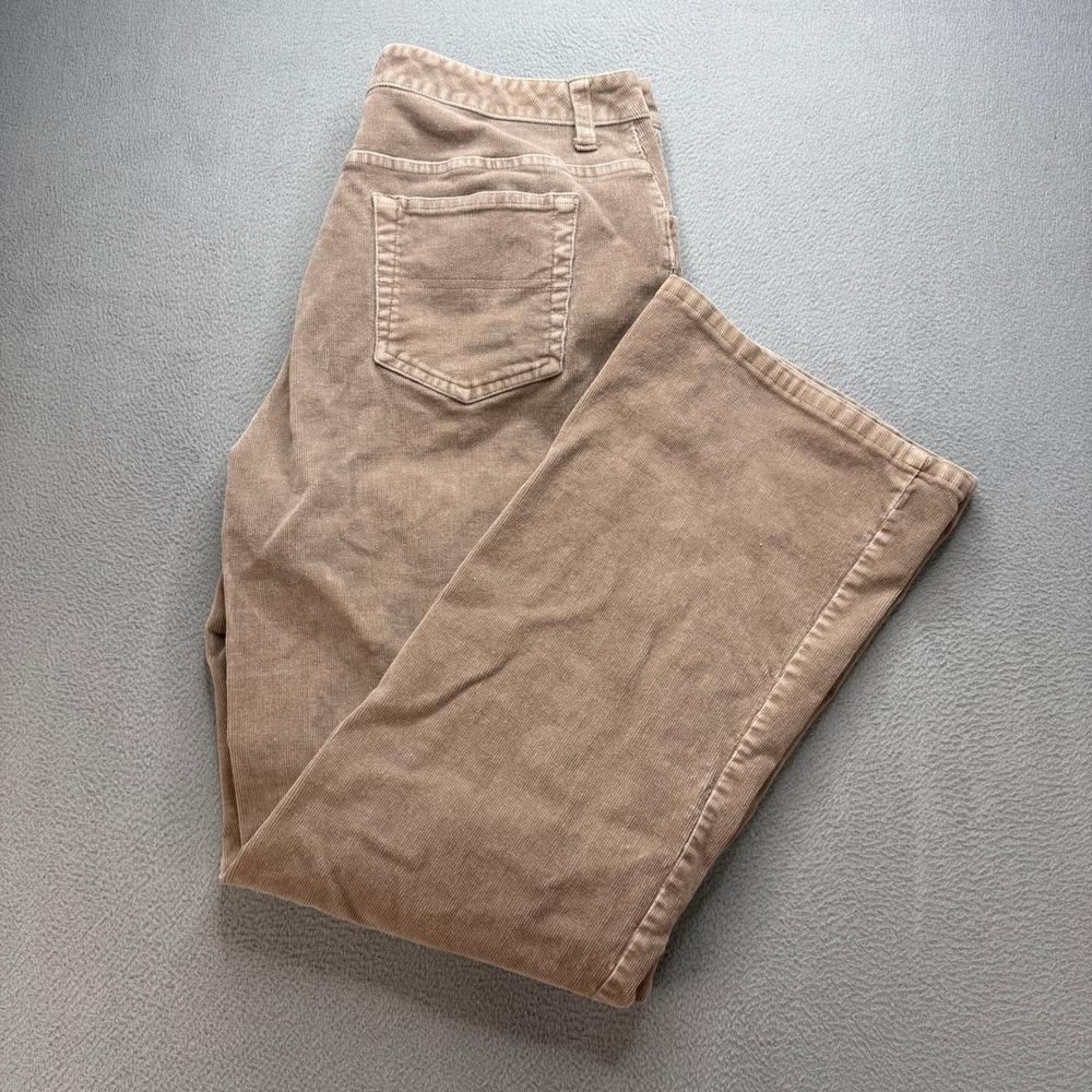 St. John's Bay Stretch Boot Pants Womens 14 Brown Cotton Corduroy Casual Rise